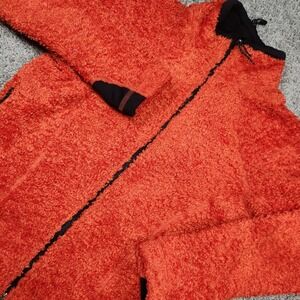 VTG Mountain Hard Wear Monkey Fleece Jacket Womens M USA Made Orange Gorpcore